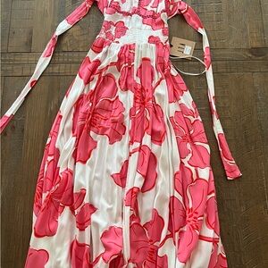 Elegant Backless Floral Maxi Dress